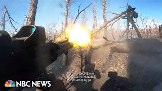 Dramatic battle video shows Ukrainian raid on Russian trenches near Bakhmut [upl. by Anifur895]