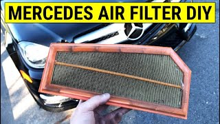 ✪ How to change Air Filter Mercedes CClass C250 Tutorial  DIY ✪ [upl. by Ahsimat]