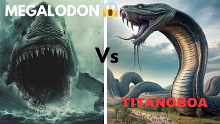 What if Megalodon met the biggest snake ever who would win [upl. by Eloken]