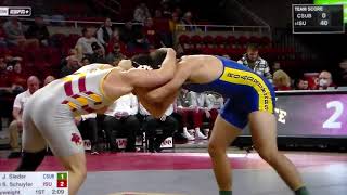 NCAA Wrestling  Heavyweight  Sam SchuylerIowa State vs Jacob SiederCal St Bakersfield [upl. by Eelta]