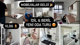 MOBİLYALARIMIZ GELDİ🎉İDİLampBERİL YENİ ODA TURU😍VLOG 🪆 [upl. by Nor869]