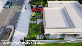 vous disposez dun terrain 300m2 nous proposons ce plan villa basse 4 pièces Tél  2250777434343 [upl. by Hameean]