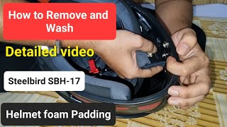 How to Remove Helmet Padding of Steelbird SBH 17  Clean Terminator Robot S3 Helmet Padding Foam [upl. by Assyram]