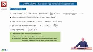 odc 3 Granice ciągów  twierdzenie o ciągu monotonicznym i ograniczonym [upl. by Neehcas]