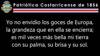 Patriótica Costarricense de 1856 Letra [upl. by Nagaek131]