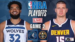 Minnesota Timberwolves vs Denver Nuggets Game 2  NBA Live Scoreboard [upl. by Aznarepse]