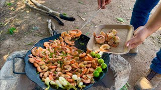 DISCADA DE CAMARON ¡¡TRABAJANDO EN EL CAMPO SABEN MEJOR  RUTA LA NUEVE [upl. by Pfosi]