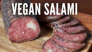 Vegan Salami  Deli Meat  no weird ingredients [upl. by Zsa483]