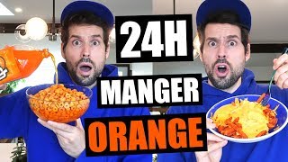 JE MANGE QUE LA NOURRITURE ORANGE PENDANT 24H  HUBY [upl. by Akit299]