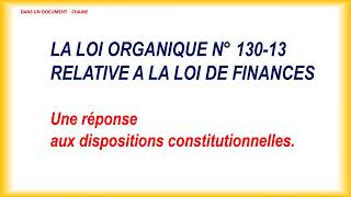 LA LOF  Une réponse aux dispositions constitutionnelles [upl. by Mullins718]