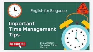 Important Time Management Tips  DrSVenkateshenglish timemanagement softskills [upl. by Reace]