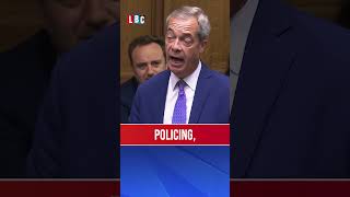 Nigel Farage jeered by Commons after twotier policing claim  LBC [upl. by Langston]