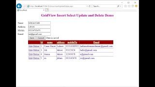 how to insert update delete data in gridview in aspnet using c [upl. by Zetniuq758]