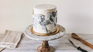 How to Make a Marble Buttercream Cake Tutorial [upl. by Rinum]