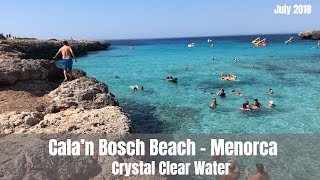 Cala’n Bosch Beach  Menorca  Crystal Clear Water  July 2018 [upl. by Aimac908]