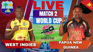 🔴 Live West Indies vs Papua New Guinea T20 World Cup Match 2  Live Cricket Match Today WI vs PNG [upl. by Anyela]