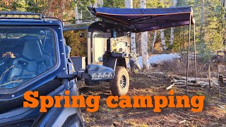 DIY micro camp trailer camping Spring camp out UTV overland camp [upl. by Sublett402]