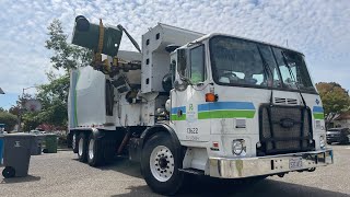 Recology Sonoma Marin • ACX CNG Split Bridgeport Garbage truck on Greenwaste and Trash [upl. by Hugo]