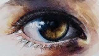 Watercolor amp Colored Pencils Painting  Pencil Sketch Realistic Eye Demo Christine Karron [upl. by Ney347]