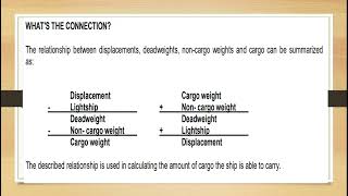 Displacement DeadweghtLightshipNCW [upl. by Anhavas975]