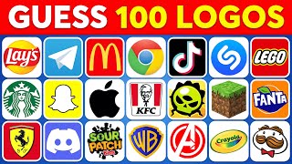 Guess The Logo in 3 Seconds 🥇 100 Famous Logos  Logo Quiz [upl. by Lleynad]