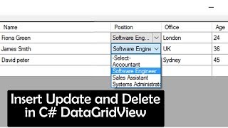 Insert Update and Delete in C DataGridView [upl. by Ikcaj]