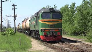 Тепловоз М621035 на оп Яунолайне  M621035 at Jaunolaine stop [upl. by Sand410]