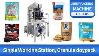 Fully Automatic Beef Jerky Biltiong Mini Doypack Premade Pouch Packing Machine [upl. by Schroder]