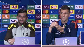 JUVE  STOCCARDA Perin e Thiago Motta in Conferenza stampa [upl. by Branen562]