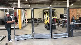 Steel bifolding doors without track system [upl. by Ynitsed]