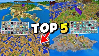 TOP 5 minecraft best seeds 121 pocket edition  minecraft seeds bedrock 121 🔥 [upl. by Anuahs]