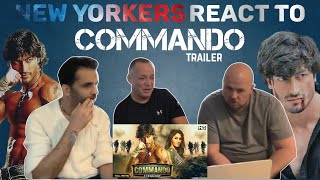 Commando Trailer Reaction by New York Americans  Vidyut Jamwal Pooja Chopra [upl. by Clementi180]