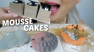 ASMR Mini Mousse Cakes Squid Game Dark Cloud Pumpkin and Sunset cakes No Talking Soft Relaxing [upl. by Suoivatco]