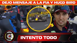 ¡MENSAJE A LA FIA SERGIO PÉREZ ES SINCERO DE LO QUE PASO GP AUSTRALIA DONDE SE ACERCA A VERSTAPPEN [upl. by Shanney]