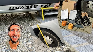 Ducato höher legen  Zusatzschraubfedern beim Pössl [upl. by Retsek493]