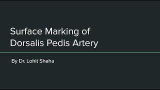 Surface Marking of Dorsalis Pedis Artery [upl. by Asuncion124]