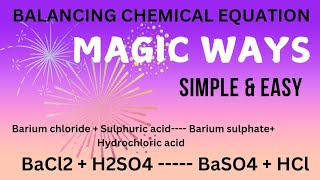 How to BALANCE BaCl2  H2SO4  BaSO4  HCl by Hit amp Trial Method balancingchemicalequations [upl. by Konstanze652]