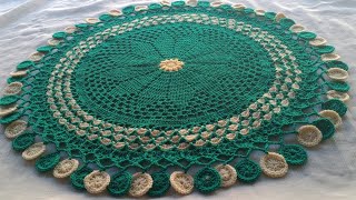 Crochet Thalposh Design  Round Thalposh Crosia CrochetWithSamina9481 [upl. by Yvor]