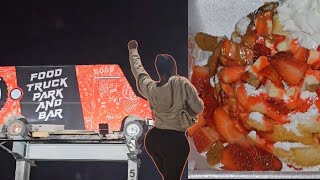 Munchie run porkys food truck funnel cake Tex Mex Hawaiian bbq [upl. by Boyse744]