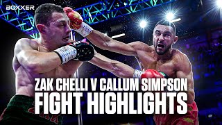 Zak Chelli v Callum Simpson Fight Highlights  British amp Commonwealth Championship 🇬🇧👑 [upl. by Leirza]