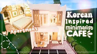 Korean Inspired Minimalist Cafe with Apartment I Bloxburg Speedbuild and Tour  iTapixca Builds [upl. by Dekow]