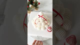 White Christmas Tree Pavlova 🎄🍓 Sweet fun to make and perfect for the holidays✨ holidaybaking [upl. by Eiuqram156]