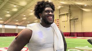 Alabama OL Tyler Booker Interview  Georgia Week [upl. by Aralomo215]