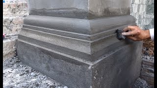 Amazing Construction Rendering Sand amp Cement To The Foot Of The Latest Concrete Column [upl. by Sirob]