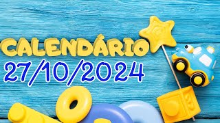 CALENDÁRIO DE 27 DE OUTUBRO DE 2024 ALUNONOTADEZ10 ensinofundamental [upl. by Terencio975]