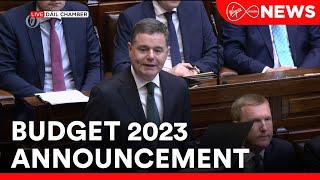 Minister For Finance is announcing the details of Budget 2023 to the Dáil [upl. by Ahsenre822]