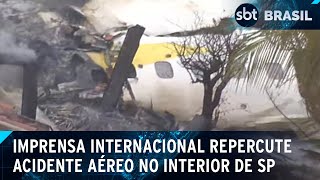 Imprensa internacional repercute acidente aéreo que deixou 61 mortos  SBT Brasil 090824 [upl. by Irv]