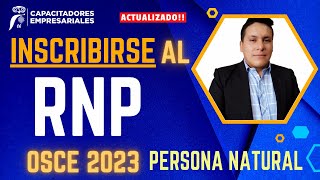 Cómo inscribirse en el Registro Nacional de Proveedores del Estado RNP  OSCE 2023 Paso a Paso [upl. by Ellison]