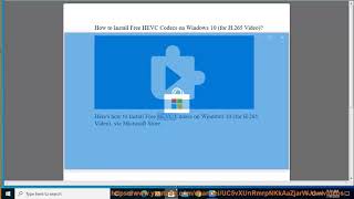 Install Free HEVC Codecs on Windows 10 for H265 Video [upl. by Niwhsa]