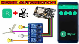 Home Automation Using NodeMCU ESP8266 Blynk App IOT Project [upl. by Heisser]